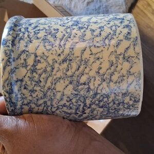 Vintage RRP Co 1 Qt Blue Spongewear Pottery Jar Robinson Ransbottom Roseville